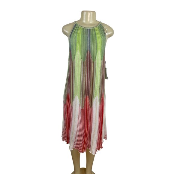 M Missoni Multicolor Sleeveless Knit Midi Dress With Slip Size 46 - New - Picture 1 of 10